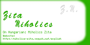 zita miholics business card